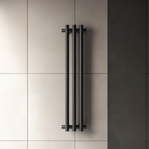 Scaldasalviette Doppio da Parete Verticale Elettrico in Acciaio Inox Dorato per Bagno - Product Image 6