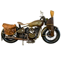 Réplique de moto vintage grandeur nature 1:1 en métal, décoration rétro de type cruiser pour bar, café, hôtel, art mural ou sur pied