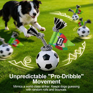 Jouet pour animaux de compagnie officiel de la Coupe du monde <span class=keywords><strong>FIFA</strong></span>, ballon de football automatique à rotation, jouet interactif pour chien, jouet de récupération intelligent, ballon de football à mouvement automatique - Product Image 4