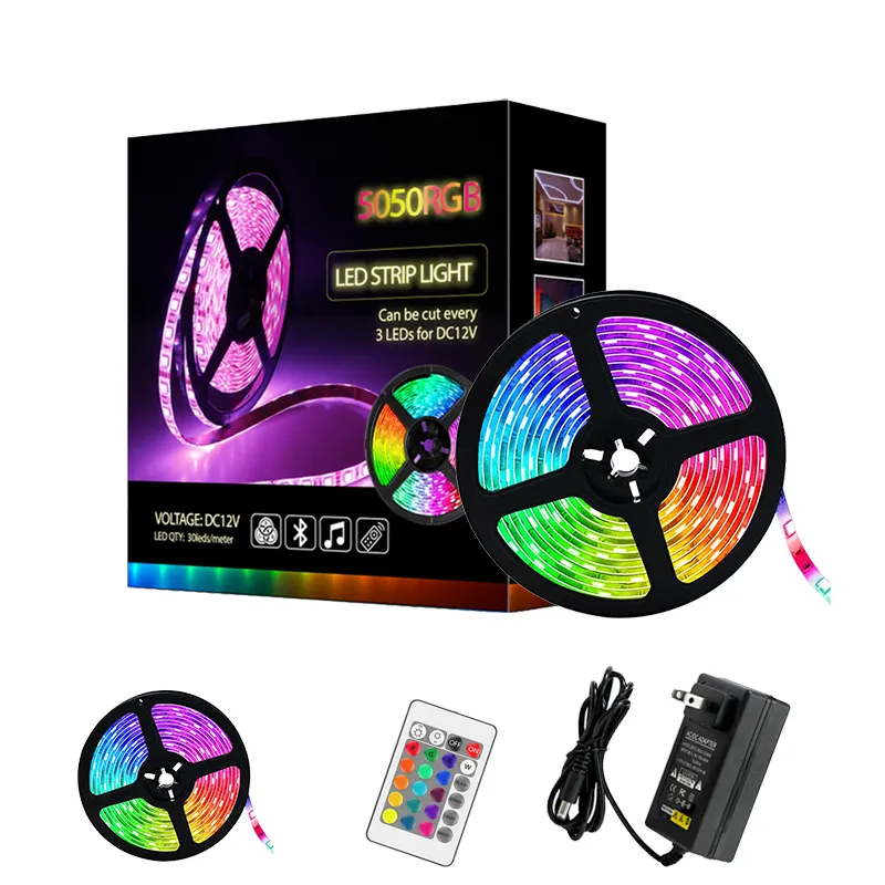 Dropshipping rêve couleur 5050 RGB led bande lumineuse 5M led rayure 24 touches SMD IR télécommande