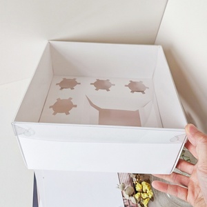 Thickened <b>White</b> Card Paper 5 Holes Muffin Cake Box With Clear Window Cupcake Packaging <b>Boxes</b> - Product Image 2