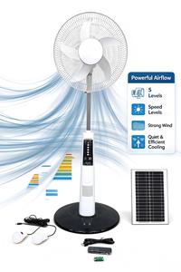 Morden Style Color Box Standing Rechargeable Fan With Light And Solar Color Box Fan With Solar Panel <b>For</b> <b>Home</b> Class A Solar Air - Product Image 1