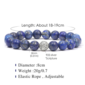 Bracelet à breloques en lapis-lazuli perlé, argent 925, style papillon classique pour femmes, bijoux en agate <span class=keywords><strong>Soha</strong></span> pour les mariages, cadeaux - Product Image 2