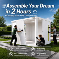 Cabaña de Jardín de Diseño Moderno, Caseta Exterior Prefabricada Modular para Construir Uno Mismo, Impermeable y Ecológica para Patio Trasero