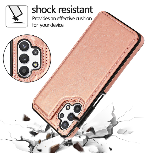 Flip Leather Case for Samsung A17 A26 A37 A57 A56 A35 A55 A16 A15 A13 A54 A14 A73 A53 A33 Wallet Solid Double Button Card Stand