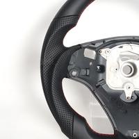 2008-2013 pour les modèles E Chassis E90. Volant de voiture sport en cuir pleine fleur, style D-Shaped, à fond plat, pour modification et amélioration