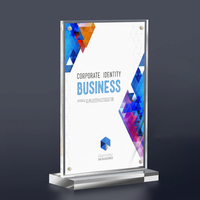 Support de menu magnétique en acrylique transparent, double face, pour affichage de cartes, support de menu personnalisé imprimé pour bureau ou réception