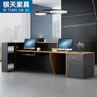 Comptoir de réception moderne de luxe XTQT-016 en forme de L Mobilier de bureau Réception en mélamine Mobilier de réception de salon
