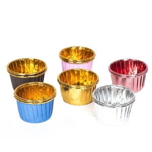 Moules à cupcakes en aluminium jetables, doublures à muffins, moules de cuisson, moules à cupcakes, supports à ramequins, petits moules à pudding - Product Image 3