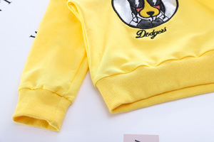 Venta al por Mayor de Ropa para Niños, Pantalones Vaqueros, Suéter Amarillo con Estampado de Perro, Conjunto de Otoño - Product Image 3