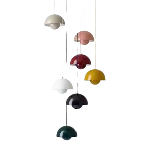 Ayarlanabilir yükseklik turuncu ve beyaz küçük Minimalist kolye ışık yatak odası avize için mükemmel orta lamba boyutları - Product Image 2