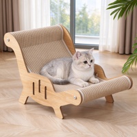 Tour griffoir pour chat avec lit, en bois naturel de luxe, pour intérieur, montage facile, durable, longue durée, en carton