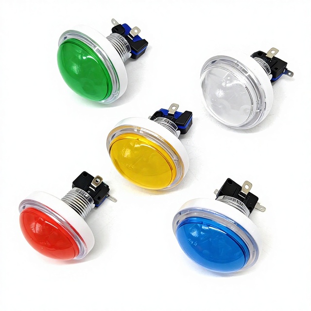 Arcade Push Button 60mm Convex LED Light 12V Illuminated Blub Video Game Vending Machine Crane Claw Pinball Parts Plastic