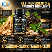 OEM/ODM Man Plus Extra Capsules pour la santé masculine Force accrue Soutien à la vitalité masculine Augmentation de l'énergie et de l'endurance Supplément à base de plantes