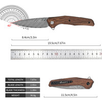Couteau de poche Damas de haute qualité ZMRYDS pour hommes, outil EDC, couteau pliant de survie et de chasse