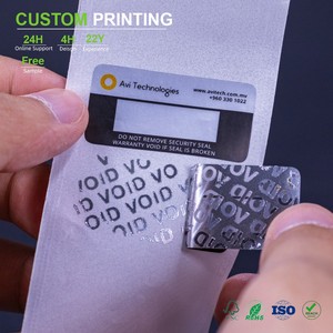 Venta al por mayor PET UV impreso Anti-Falso seguridad embalaje etiqueta cinta vacío abierto garantía diseño a prueba de manipulaciones <span class=keywords><strong>para</strong></span> envío directo - Product Image 1