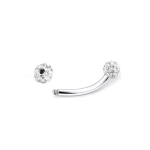 Varilla <span class=keywords><strong>de</strong></span> acero inoxidable doble cabezal en <span class=keywords><strong>espiral</strong></span> <span class=keywords><strong>para</strong></span> perforación <span class=keywords><strong>de</strong></span> cejas, uñas, pezones y labios con perforación completa - Product Image 6