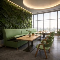 Ensemble de banquettes de restaurant modernes avec rangement dissimulé, table et chaises de style nordique pour boulangerie et café