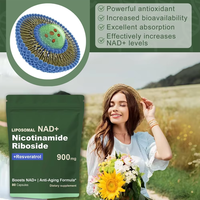 Complément NAD 900mg à succès pour Femmes et Hommes, NR Liposomal Resvératrol Quercétine Phytosome, 80 Capsules, Vieillissement Sain