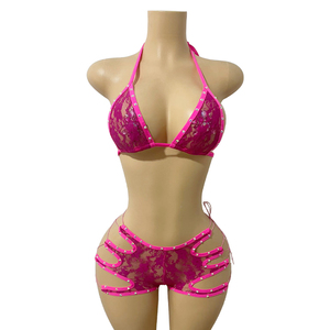 Yingli Abbigliamento Sexy da Discoteca con Strass per Donne, Outfit Aderente per Feste in Bar negli USA - Product Image 1