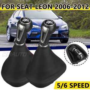 Palanca de Cambios de 5/6 Velocidades para Coche con Funda de Cuero PU para Seat Leon 2006 2007 2008 2009 2010 2011 2012 - Product Image 1