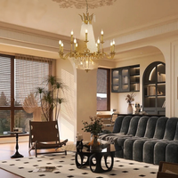 Lustre en cristal antique en laiton de luxe, éclairage de décoration intérieure, luminaire suspendu de qualité pour usage intérieur