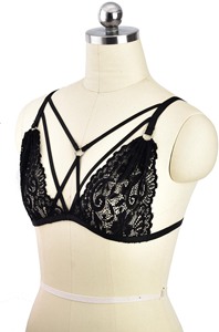 <span class=keywords><strong>Lingerie</strong></span> Sexy en dentelle pour femmes, ajourée, en Polyester noir, Sexy, pour filles - Product Image 3