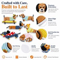 Patch brodé thermocollant ou à coudre pour amoureux des animaux, motif chiot Teckel mignon, pull hot-dog et arc-en-ciel, style Kawaii, vente en gros