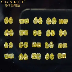 SGARIT VS cushion pear radiant cut genuine yellow diamond for custom jewelry 0.2-0.3ct/pc loose diamond natural yellow diamond