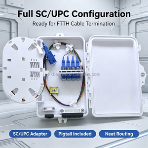 กล่องกระจายไฟเบอร์ FTTH แบบ 1 เข้า 4 ออก พร้อมอะแดปเตอร์ SC/UPC และตัวแยก PLC ติดตั้งไว้ล่วงหน้า กล่องปลายทางออปติคอลกันน้ำ ABS สำหรับ FTTH - Product Image 2