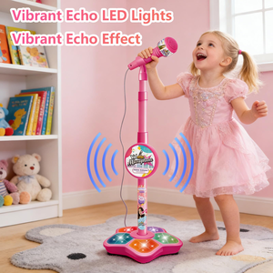 Microphone en plastique pour enfants avec support, karaoké, instrument de musique, jouets éducatifs pour développer le cerveau, cadeau pour garçons et filles - Product Image 4