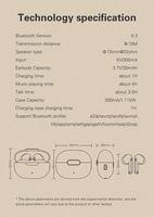 Casque de jeu LDNIO T03 True Blue Tooth, écouteurs stéréo avec contrôle tactile, écouteurs sans fil TWS mini 5.3
