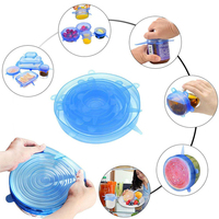 6 tailles différentes, couvercles en silicone de qualité alimentaire 100 % sûrs, pliables, multifonctionnels, pour cuisine, camping, micro-ondes, pour la fraîcheur des aliments
