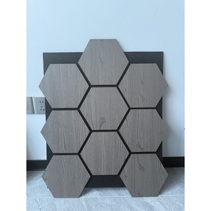 Shengtai, precio de productor, Nogal Negro hexagonales de paneles acústicos, tablero de revestimiento decorativo Akupanel de MDF, <span class=keywords><strong>aislador</strong></span> de sonido - Product Image 4