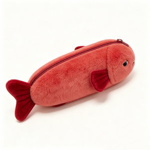Estuche de Lápices de Peluche con Forma de Pez Personalizado, Bolsa para Lápices con Cremallera de Pez Rojo, Diseño de Animales Marinos, Bolsa de Papelería Unisex para Halloween para Bebés - Product Image 5