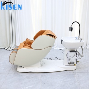 KISEN High-<b>end</b> Electric Recliner Hairdressing Barber Chair Hydrotherapy Full Body Massage Shampoo <b>Bed</b> With Ceramic Head Spa Bowl - Product Image 4