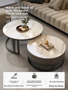 İskandinav lüks mermer masa sehpa Modern basit beyaz Metal taş altın yuvalama oturma odası mobilya paneli mutfak ev için - Product Image 4