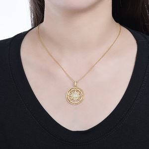 Collar chapado en oro Ruizuan para mujer collar de Sol de moissanita al por mayor collares a granel plata <span class=keywords><strong>925</strong></span> - Product Image 6