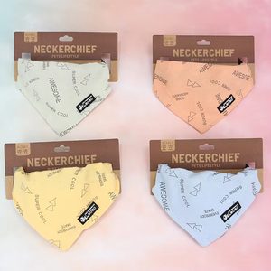 Kingtale مخصص يدوي الصنع باندانا كلب منديل جرو قطني قابل للتنفس مع أطواق حيوانات أليفة حديثة بنمط صلب - Product Image 3