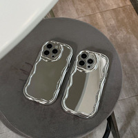 Étui de téléphone portable en TPU électroplaqué avec motif animal lapin et miroir pour 17 Pro Max, avec protection d'objectif et résistance aux chutes