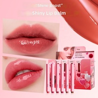 TVLV Rouge à lèvres mat scintillant effet rosée en forme de cœur, hydratant, non collant, baume repulpant, nourrissant, application facile, gloss