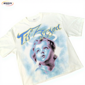 Camiseta Personalizada de Corte Recto, 240GSM, 100% Algodón, Estilo Y2K, Streetwear, Oversize, para Hombre, con Estampado Digital Personalizado, Corte Cuadrado, a la Moda - Product Image 1