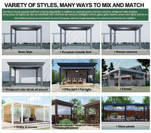 Pérgola <span class=keywords><strong>de</strong></span> aluminio para patio con aspecto <span class=keywords><strong>de</strong></span> <span class=keywords><strong>madera</strong></span> - Product Image 4