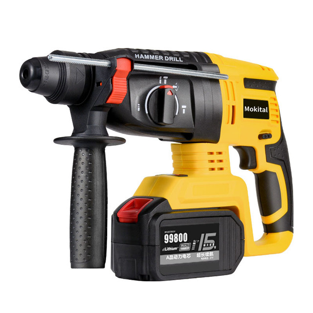 Brushless Cordless Hammer Drill, Rechargeable Impact Power Tool