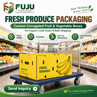 Boîtes rigides en carton ondulé FUJU, écologiques, robustes, haut de gamme, tendance, pour l'agriculture, les fruits et les légumes, sur mesure