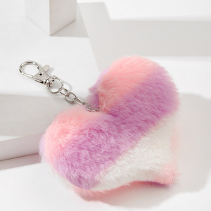 Mềm Sang Trọng Trái Tim Treo <span class=keywords><strong>Keychain</strong></span> Lông Pom Trái Tim Túi Quyến Rũ Phụ Kiện Cho Phụ Nữ Cô Gái Món Quà Đáng Yêu Trang Trí Hợp Thời Trang Phong Cách Lãng Mạn - Product Image 1