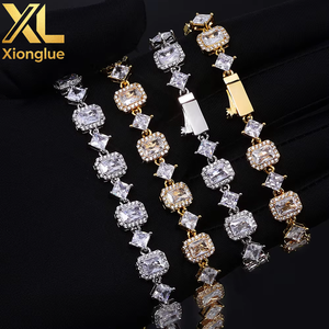 Iced Out 10MM Square Clustered Tennis <b>Chain</b> Necklace Hop Jewelry Rhombus Shape Zircons <b>Chain</b> Necklace for Women Gift - Product Image 5