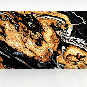 Granit noir poli de luxe Fusion Gold au design moderne, pierre naturelle avec veines dorées - Product Image 1
