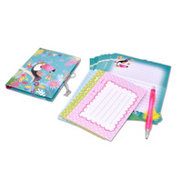 Ensemble Journal avec cadenas pour enfants personnalisé en vrac avec stylo et enveloppes Kit de papeterie scolaire vente en gros