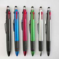 Stylo à bille promotionnel quatre couleurs stylet 4 en 1 couleur multifonction pour cadeau avec logo client